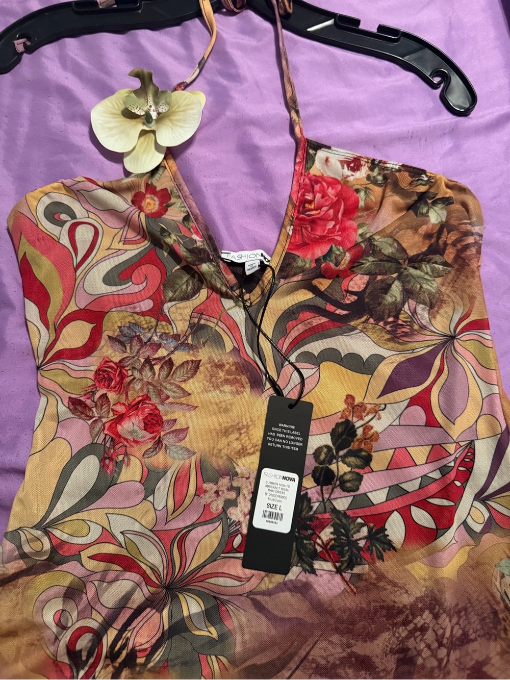 Fashion Nova Floral Multi-Color Maxi Dress